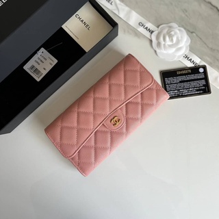 กระเป๋า CHANEL LONG WALLET CAVEAR💛หนังแท้