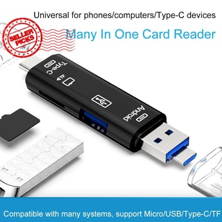 5 in 1 อะแดปเตอร์การ์ดรีดเดอร์ USB 3.0 Type C USB Micro USB SD TF OTG B1E3