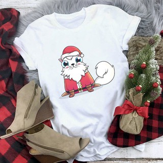 shirtCotton T-Shirt New Summer Merry Christmas Tshirt Women Fashion Graphic Ladies Top Female Kawaii