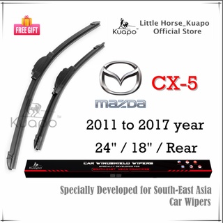 (Kuapo Quality) Mazda CX5 ที่ปัดน้ําฝน ใบปัดน้ําฝน สําหรับ 2011-2023 CX-5 ชุดที่ปัดน้ําฝนหน้าต่างรถยนต์ (ซิลิโคนกล้วยด้านหน้า / ด้านหลัง) โดย Kuapo wifer