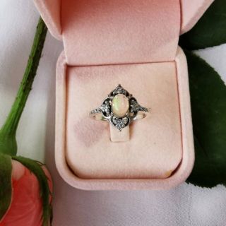 OPAL​ VINTAGE RING แหวนโอปอลวินเทจ​ พลอยเหลือบแสง เกรดพรีเมียม