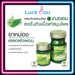 [แพ็ค6กระปุก] เฌอเอม ยาหม่องเสลดพังพอน ขนาด 22 กรัม / 65 กรัม สีเขียว