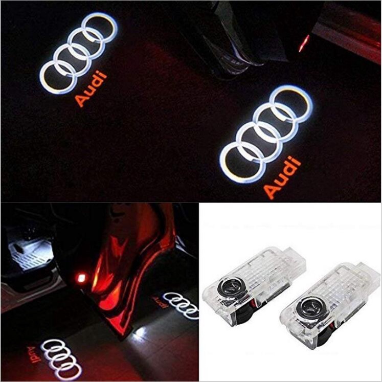ไฟโปรเจคเตอร์โลโก้เลเซอร์ 4 ชิ้น สําหรับ Audi Welcome Light A4 A6 Q3 Q5 Q7