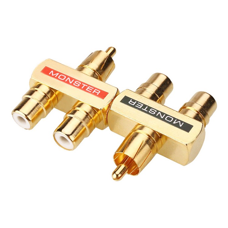 อะแดปเตอร์ AV Audio Splitter Plug RCA Y 1 Male To 2 Female 2 ชิ้น ...