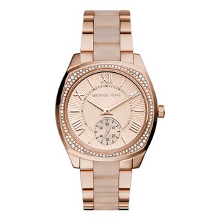 LIVE MICHAEL KORS MK6135 ROSE DIAL ROSE GOLD-TONE LADIES WATCHนาฬิกาแบรนด์เนมแท้100% นาฬิกาผู้หญิง ไมเคิลคอรส์