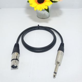 สายสัญญาณ xlr  แจ็คแคนนอนตัวเมีย ท้ายปลั๊กไมค์ตัวผู้  ยาว1เมตร  สายสัญญานเครื่องขยายเสียง  สายสัญญาน  สายไมค์