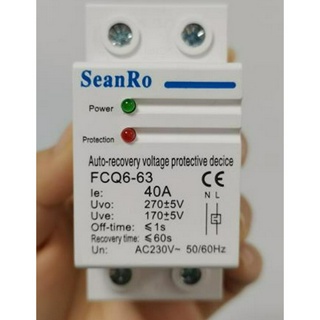 Automatic recovery over/under voltage protector 2p 230V 40A