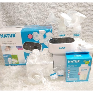 NATUR เนเจอร์ เครื่องปั้มนมไฟฟ้ามอเตอร์คู่ รุ่น(D-5)1เครี่อง รับประกันสินค้า 1 ปี