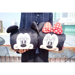 หมวกผ้าห่ม Mickey Mouse มิกกี้เม้าส์ &amp; Minnie Mouse มินนี่เม้าส์ หมวกแยกกับผ้าคลุมไหล่ 8นิ้ว (100x150cm) มิกกี้ มินนี่