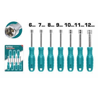 Total ไขควงหัวบ๊อกซ์ 6 - 12มม. (7ตัวชุด) รุ่นTNSS0701 ( 7 Pcs Nut Screwdriver Set ) ไขควงหัวบล๊อค