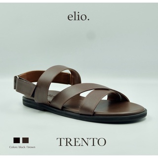 “ELORGL9” ลด 65. elio originals - รองเท้าแตะหนังแท้ รุ่น Trento (unisex) สีน้ำตาล Brown