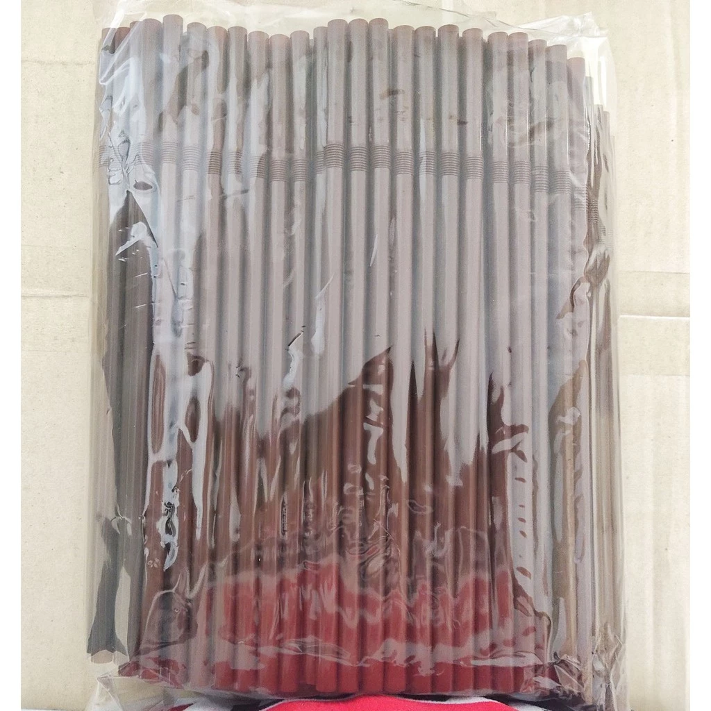 หลอดงอ**สีน้ำตาล** 824 หลอดใหญ่แต่เล็กกว่าหลอดไข่มุก บรรจุ250เส้น/แพ็ค