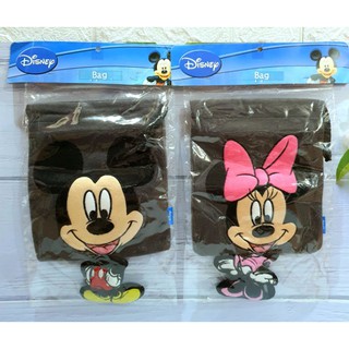 กระเป๋าผ้าหูรูด มิกกี้เม้าส์ มินนี่เม้าส์ ลิขสิทธิ์แท้ DISNEY [MICKEY&amp;MINNIE]