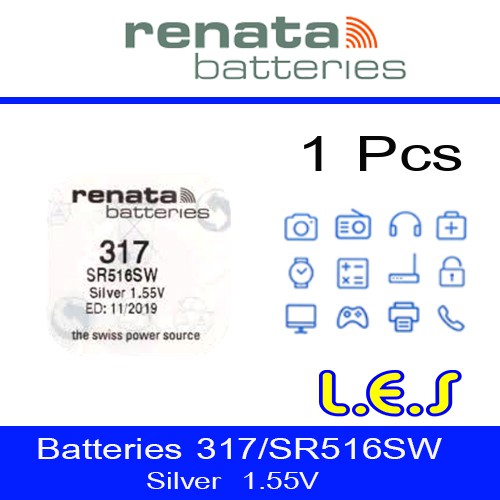 ถ่านกระดุม Renata 317 / SR516SW Watch Battery Button Coin Cell (ลดล้างสต๊อก) 50%