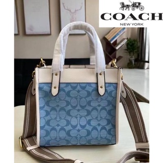 กระเป๋า Coach Chambray Tote Bag (C4692) แท้💯 ส่งฟรี