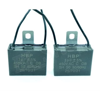 Capacitor CBB61 1.2uf 1.5 uf1.8uf 2uf 2.5uf 3uf 3.5 uf 4 uf 5 uf/ 450V รุ่นมีสายไฟ HBP คาปาซิสเตอร์ แค๊ป