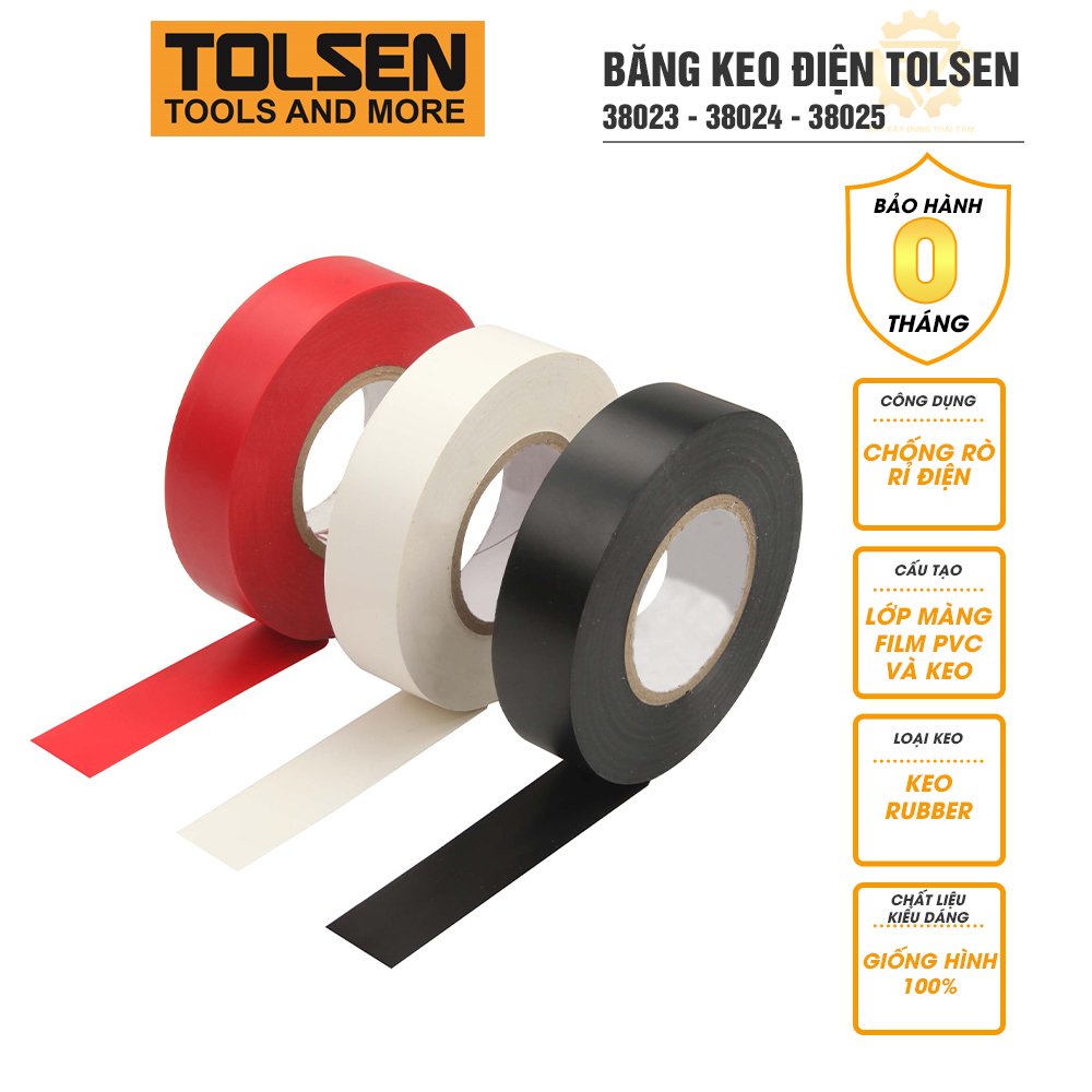 TOLSEN เทปพันสายไฟ 38023, 38024, 38025 - King of Tools