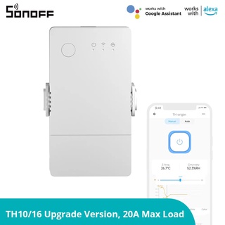 Sonoff TH Origin Wi-Fi โมดูลสวิตช์อัจฉริยะไร้สาย 16A 20A พร้อมเซนเซอร์อุณหภูมิ ความชื้น