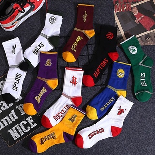 NBA team LOGO socks ถุงเท้าบาสเก็ตบอลคุณภาพสูง