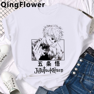 T-shirt  เสื้อยืด พิมพ์ลายกราฟฟิคอนิเมะ jujutsu kaisen kawaii yuji itadori gojo satoru แฟชั่นS-5XL