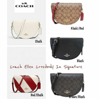 COACH C1430 ELLEN CROSSBODY IN SIGNATURE CANVAS กระเป๋าสะพายข้างทรงครึ่งวงกลม 001