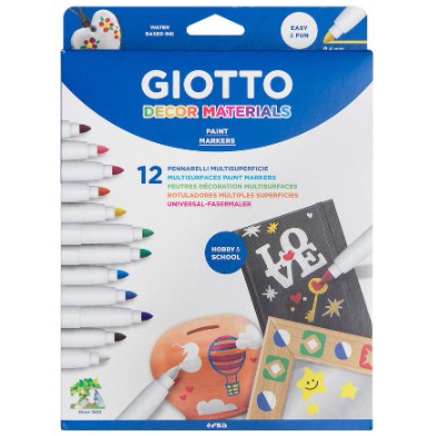 ปากกามาร์กเกอร์วัสดุ Giotto Decor - 12 ชิ้น