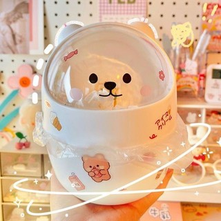 ที่ใส่ปากกาแบบธรรมดาพร้อมฝาถังขยะ, หอพักนักเรียน, กล่องเก็บของ, หมีน่ารักขนาดเล็กที่ใส่ปากกาหัวใจสาวสวย