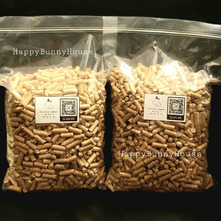 ขี้เลื่อยอัดเม็ด ขี้เลื่อยดับกลิ่น(แพคแยกถุงละ1kg.) Wood Pellet by. HappyBunnyHouse