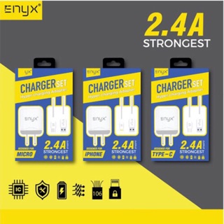 Charger Set ชุด Adapter 2.4A ENYX พร้อมสายชาร์จ(กล่องเหลืองฟ้า)