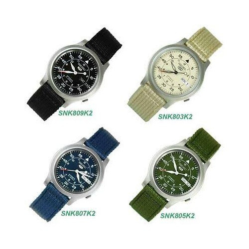 Seiko 5 Military Automatic Men's Watch รุ่น SNK803K2,SNK805K2,SNK807K2,SNK809K2