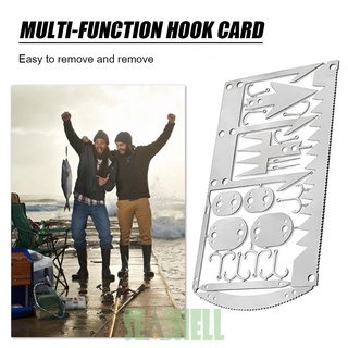 Seashell02* 22 in 1 Camping Survival Card Multitool Hook Fork Saw for Outdoor Hunting