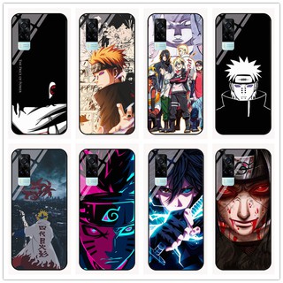 เคสโทรศัพท์มือถือกระจกนิรภัย แบบแข็ง พิมพ์ลายการ์ตูนนารูโตะ สําหรับ Vivo Y31 2021 Y51 Y51A