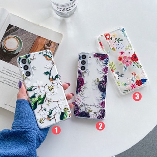 Samsungs22+ S21+ S20+ Note20 FE Ultra เคส สวย สไตล์วินเทจ ดอกไม้ ใส TPU นิ่ม เคส Samsung Note9 S10 Plus ใส กันตก ความคิดสร้างสรรค์ เคส