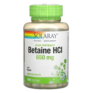 Solaray, High Potency Betaine HCL with Pepsin, 650 mg [ 100 Vegetarian Capsules ] Now Foods, Betaine HCL, Doctors Best,