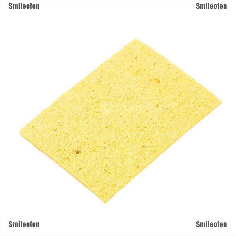 Smileofen 10pcs-Soldering-Iron-Solder-Tip-Welding-Cleaning-Sponge-Yellow - รูปที่ 2
