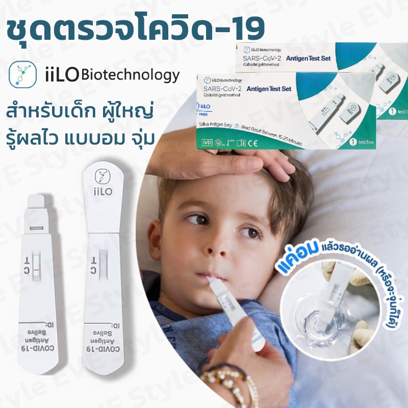 Antigen Test Kit แบบอม ตรวจน้ำลาย ชุดตรวจโควิด19 ชุดตรวจ ATK ใช้งานง่าย
