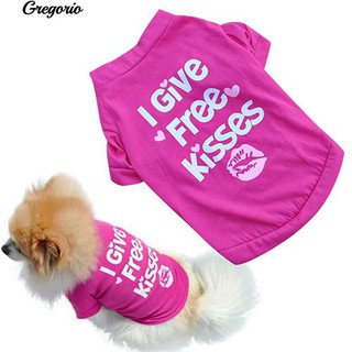 Gregorio Rose-red Lip Pet Dog เสื้อยืดคอกลมหมาแมวเล็กเสื้อกล้ามฤดูใบไม้ผลิ