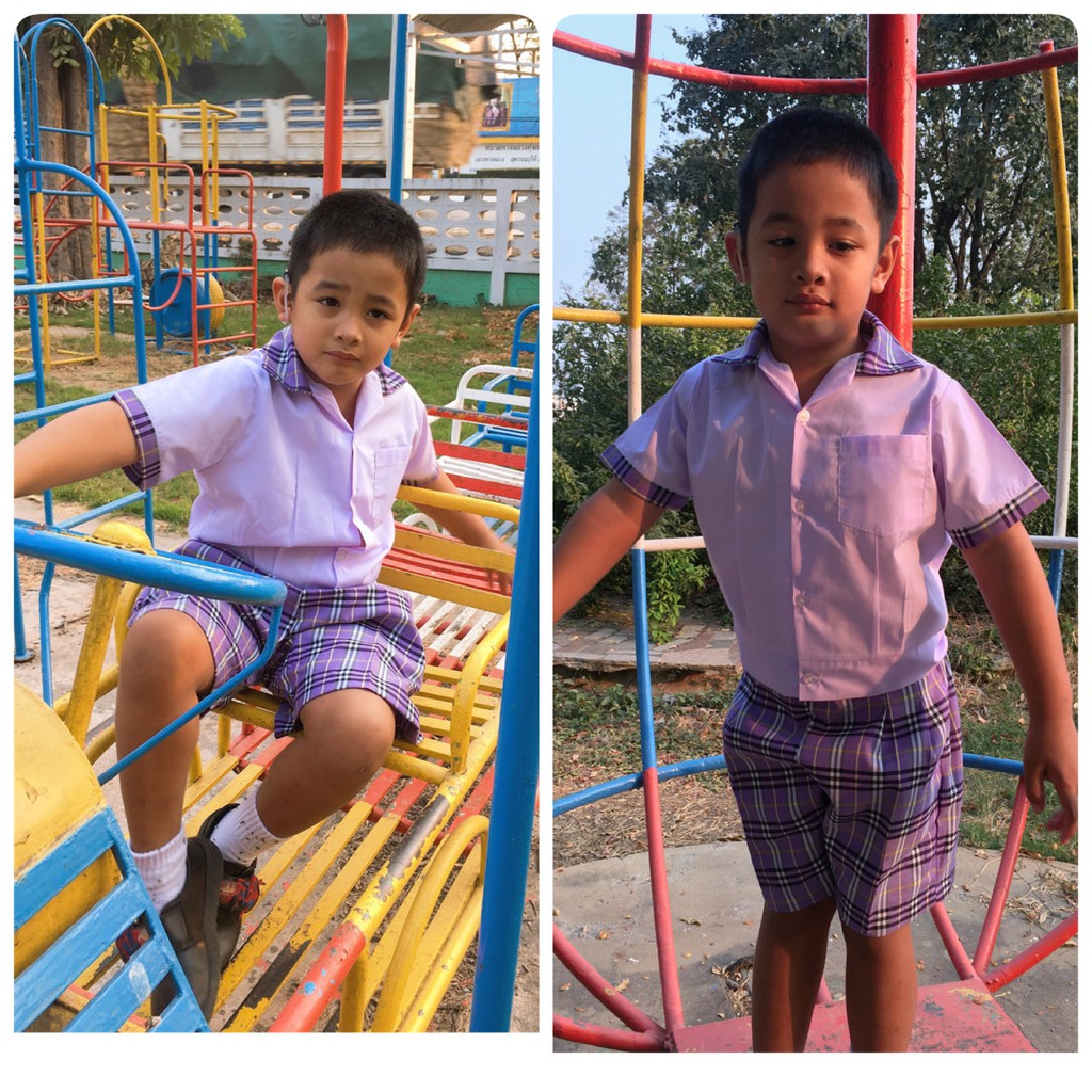 ชุดเด็กผู้ชาย  ชุดอนุบาลลายสก็อต ชุดนักเรียนลายสก็อต ชุดนักเรียนราคาถูก เสื้อนักเรียน- ชาย อนุบาล ร.ร.รัฐบาล - เอกชน - รูปที่ 3