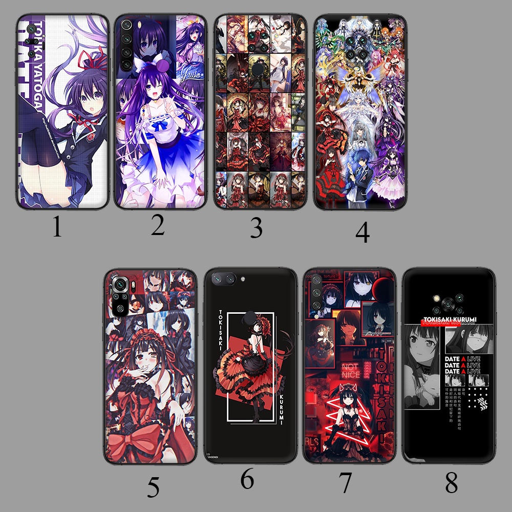 Redmi K50 pro 10 10c Note 11 Pro Plus 11E Pro date a live อะนิเมะปกอ่อนเคสโทรศัพท์สีดํา