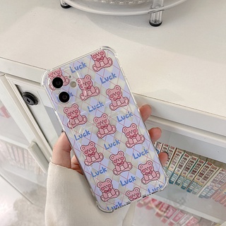 เคสป้องกันโทรศัพท์มือถือ ลายหมีนําโชค สําหรับ Apple Iphone 678plus 14promax 13pro 11 12 xsmax xr