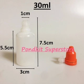 ขวดหยดพลาสติกเปล่าสีขุ่น set100ขวด 30ml/50ml/100ml พร้อมจุกและฝา