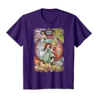 เสื้อยืดcalandfashionNEWbetterเสื้อยืดพิมพ์ลายการ์ตูน Disney Princess คลาสสิกสำหรับผู้หญิง NeimS-5XL