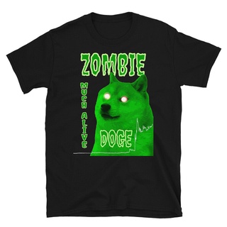 เสื้อยืดลำลองเสื้อยืด พิมพ์ลาย DOGECOIN ZOMBIE DOGE MUCH ALIVE NEON GREEN CRYPTO TRADER สไตล์คลาสสิก ไม่ซ้ําใคร สําหรับผ