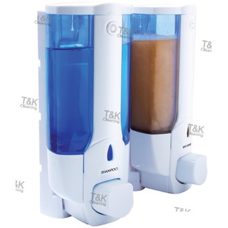 กล่องใส่สบู่เหลว 1 ช่อง CAPACITY ความจุ 380x2 ml. รุ่น DP-118-2W (ที่กดสบู่ ที่ใส่สบู่)