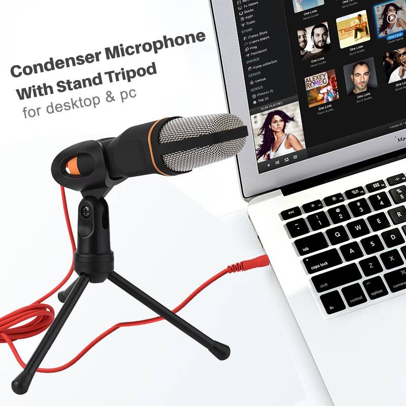 PC Microphone with Mic Stand, Professional 3.5mm Jack Recording