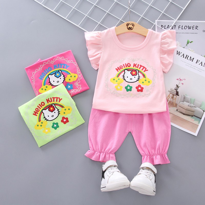 Kids Girls Dress,Girls Clothes,Summer Toddler Baby Girls Sleeveless Rainbow Print Dress Vest Dresses Clothes Party Dresses for 1-5 Years Old Girls Sundress