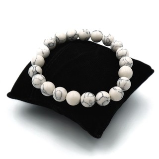 HOWLITE กำไลหินฮาวไลท์ หินใจเย็น ขนาด 8 มม. by siamonlineshop