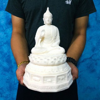 พระพุทธรูปฐาน 12 ราศีขนาดหน้าตัก 5 นิ้วงาน ผสมหินขาว
