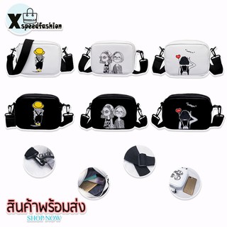 YTxspeedfashion(X624)กระเป๋าสะพายข้างลายการ์ตูนกระสะพายข้างเป๋าหนังPU