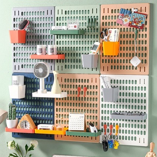 Pegboard กระดานแขวนผนัง DIY ชั้นแขวนติดผนัง กระดานแขวนของติดผนัง ชั้นวางของติดผนัง